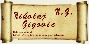 Nikolaj Gigović vizit kartica